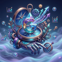 illustration conceptuelle google ads avec boussole, flèches de croissance et cible.