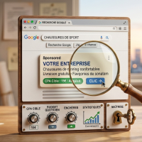 interface physique illustrant les réglages d'une publicité google ads.