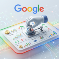 main ajustant un levier sur un tableau google.