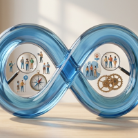 symbole de meta illustrant le parcours client et le marketing.