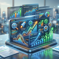 tablette affichant des graphiques 3d d'analyse de données marketing.