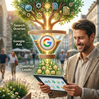 un entonnoir de marketing digital google ads.