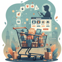 utilisateur mobile effectuant des achats en ligne via une plateforme.